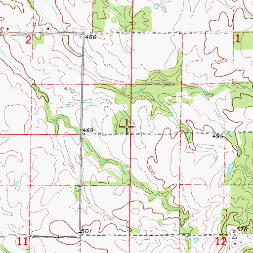 Topographic Map of Hickory Hill School (historical), IL