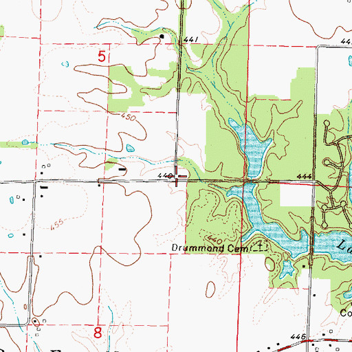 Topographic Map of Rollinson School (historical), IL
