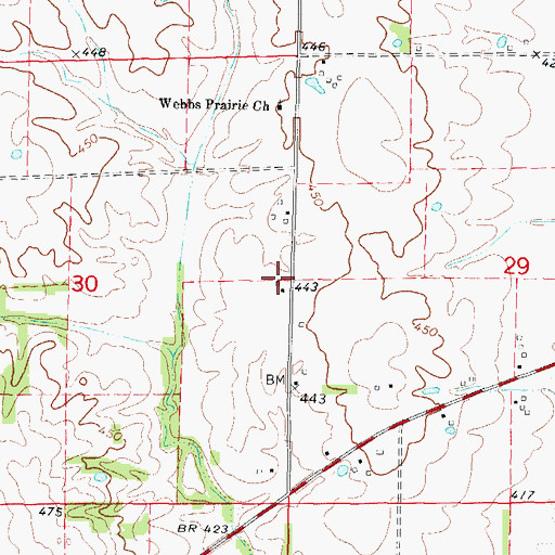 Topographic Map of Stockwell School (historical), IL