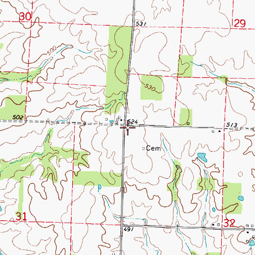 Topographic Map of Birkhead School (historical), IL