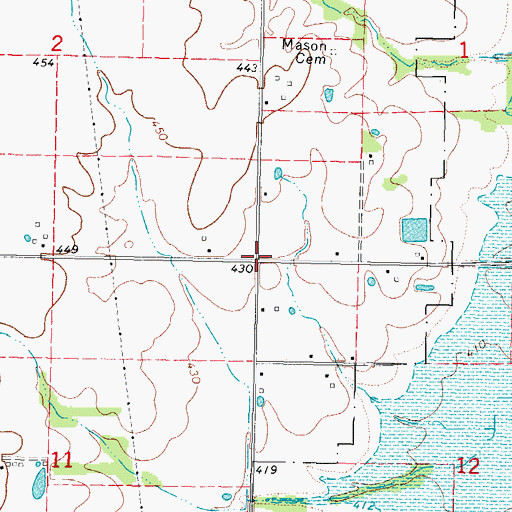Topographic Map of Crossroads School (historical), IL