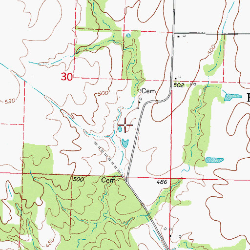 Topographic Map of Ham Grove School (historical), IL