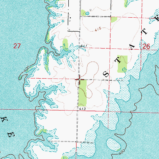 Topographic Map of Oak Grove School (historical), IL