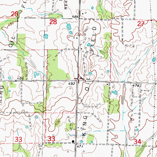 Topographic Map of Pleasant Grove School (historical), IL