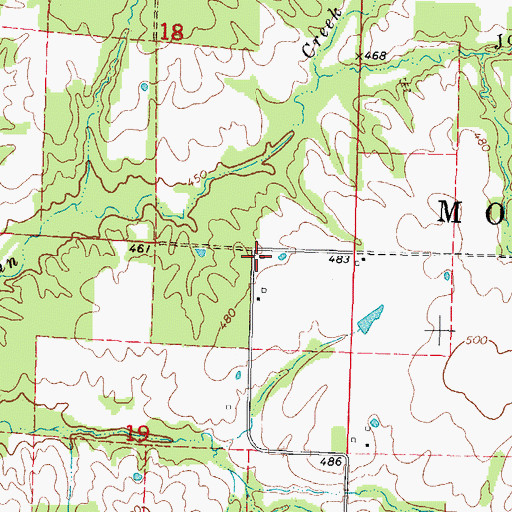 Topographic Map of Saint Elmo School (historical), IL