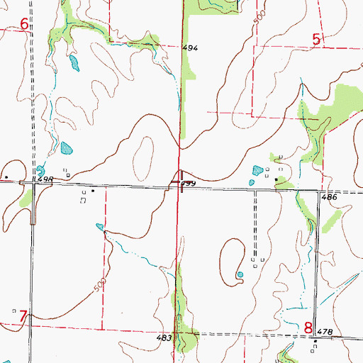 Topographic Map of Toney Point School (historical), IL