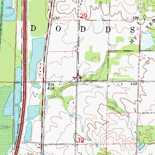 Topographic Map of Valley Breeze School (historical), IL