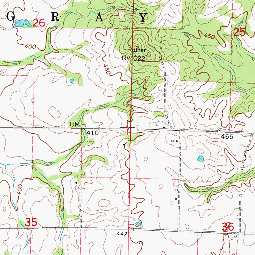 Topographic Map of Brush School (historical), IL