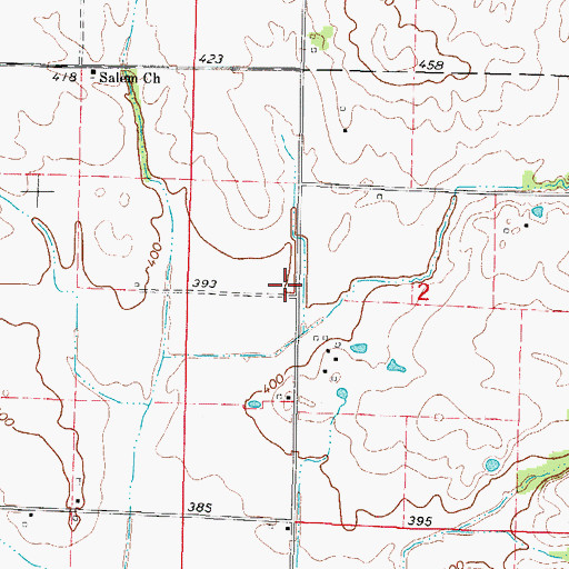 Topographic Map of Bryant Valley Church (historical), IL