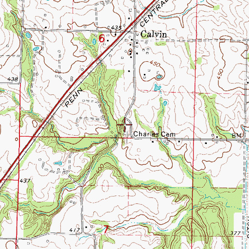 Topographic Map of Charles School (historical), IL