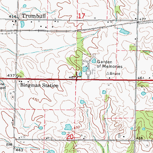 Topographic Map of Cushman School (historical), IL