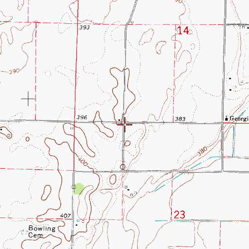 Topographic Map of Georgia School (historical), IL