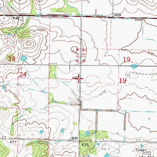 Topographic Map of Oakland School (historical), IL