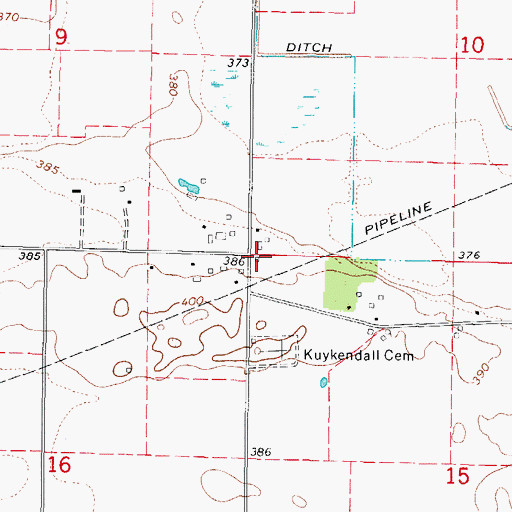 Topographic Map of Rudolph School (historical), IL