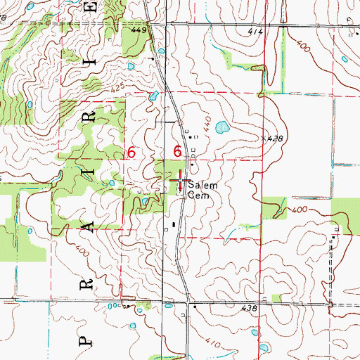 Topographic Map of Salem Church (historical), IL