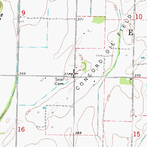 Topographic Map of Seal Church (historical), IL
