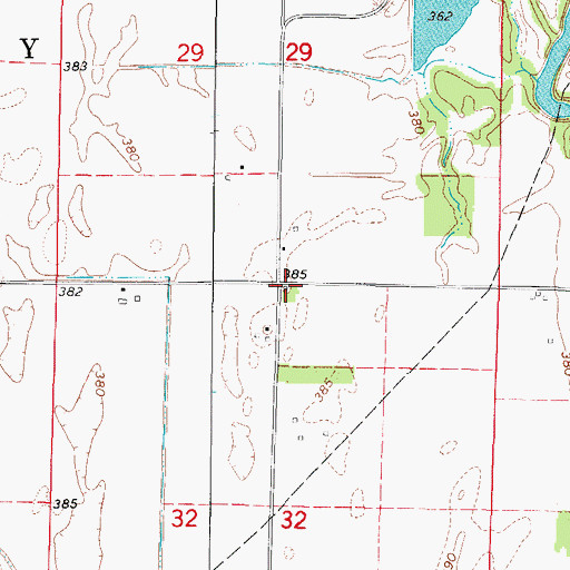 Topographic Map of Shortville School (historical), IL