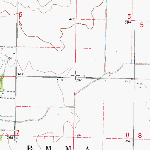 Topographic Map of Ward School (historical), IL