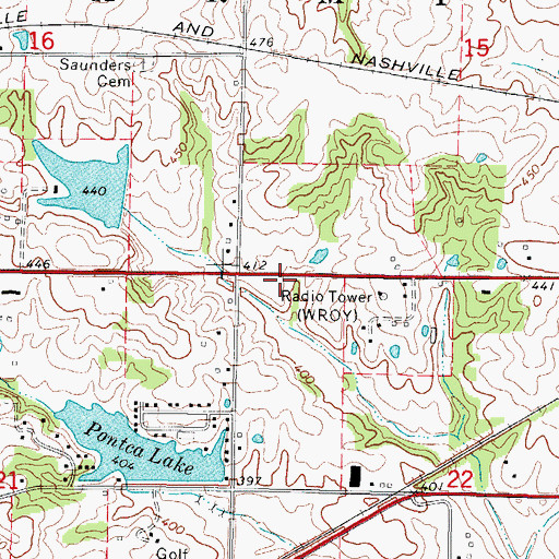 Topographic Map of White School (historical), IL