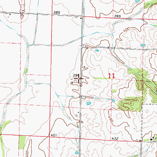 Topographic Map of Whitsett School (historical), IL