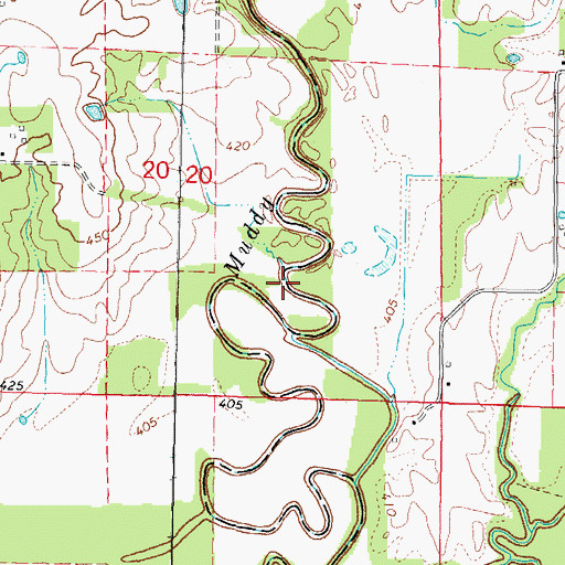 Topographic Map of Gallaway Bridge (historical), IL