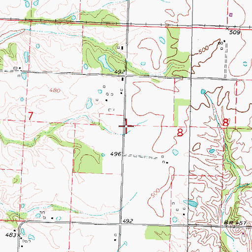 Topographic Map of Bald Hill School (historical), IL