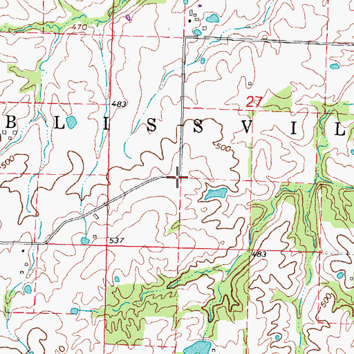 Topographic Map of Dees School (historical), IL
