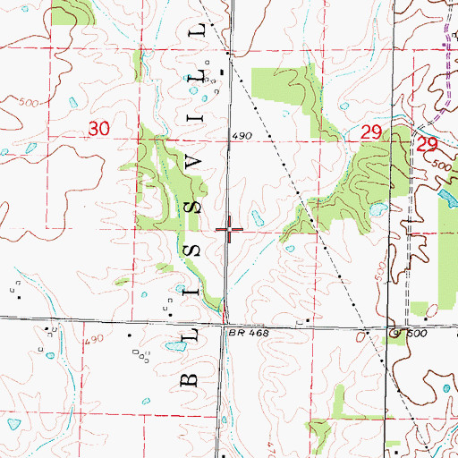 Topographic Map of Lone Oak School (historical), IL