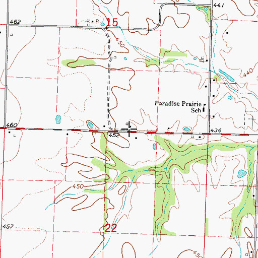 Topographic Map of Benton Road School (historical), IL