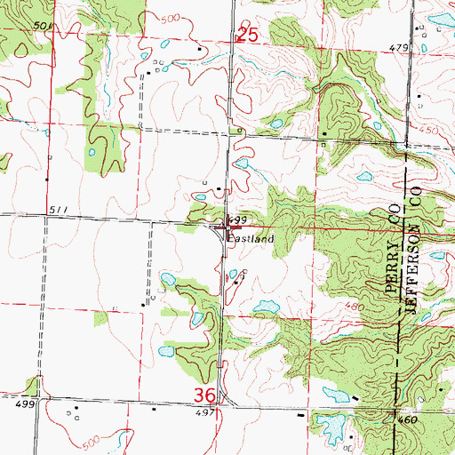 Topographic Map of Eastland School (historical), IL