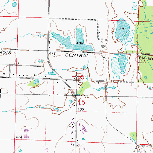 Topographic Map of Ebenezer School (historical), IL
