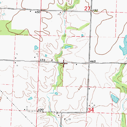 Topographic Map of Elm School (historical), IL