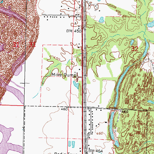 Topographic Map of Number 2 Mine, IL