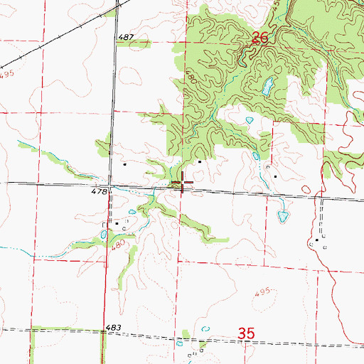 Topographic Map of West Lynn School (historical), IL