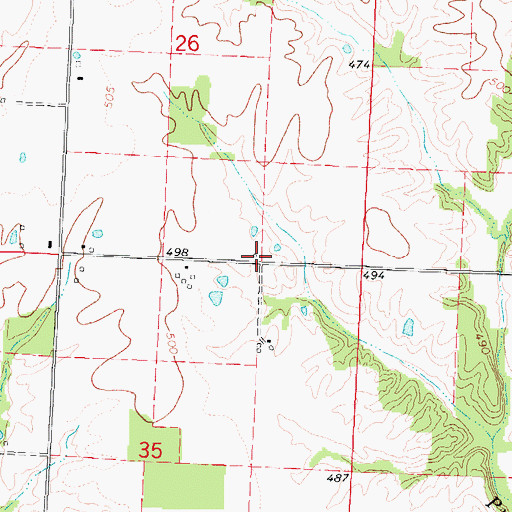 Topographic Map of Currie School (historical), IL