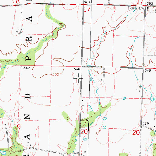 Topographic Map of Baldridge School (historical), IL