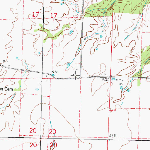Topographic Map of Blissville Polling House (historical), IL
