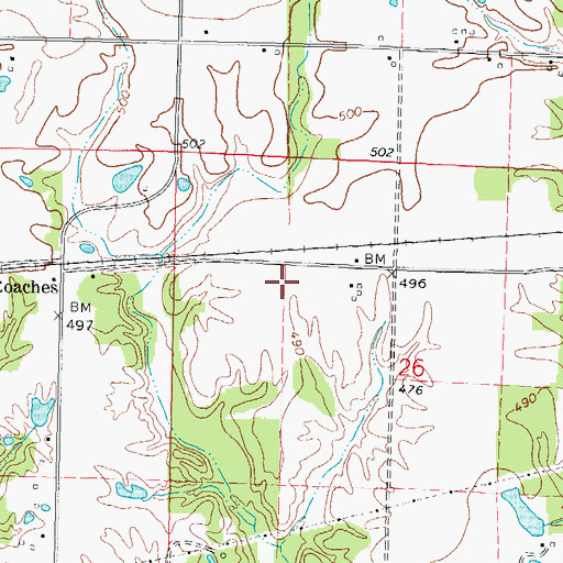 Topographic Map of Oak Grove School (historical), IL