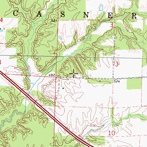 Topographic Map of Oak Ridge School (historical), IL