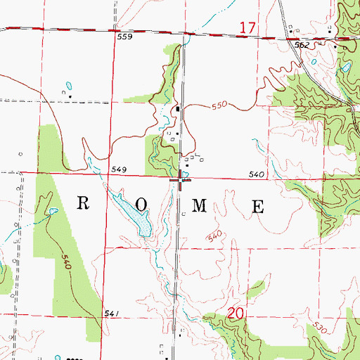 Topographic Map of Sanders School (historical), IL