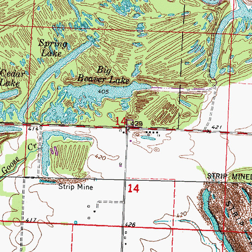 Topographic Map of Beard School (historical), IL