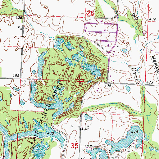 Topographic Map of Brick School (historical), IL