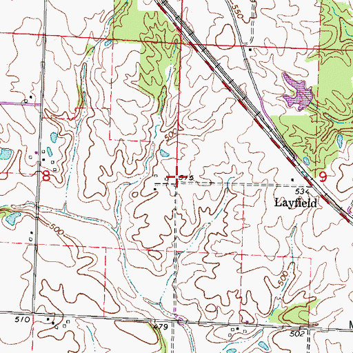 Topographic Map of Brush Prairie School (historical), IL
