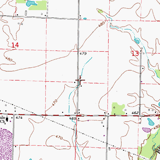Topographic Map of Hickory Grove School (historical), IL