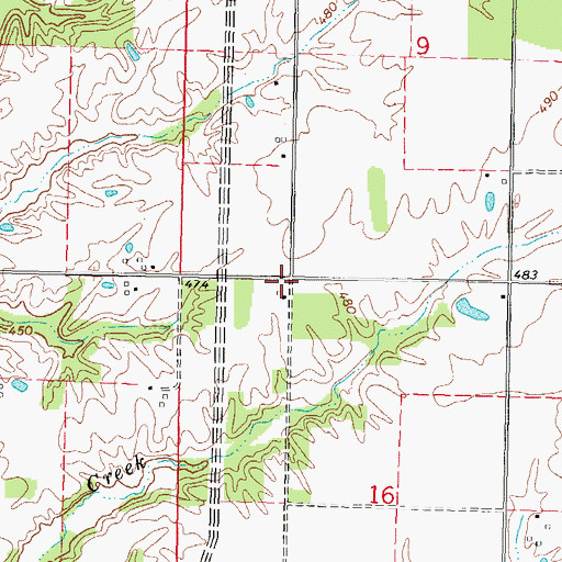 Topographic Map of Round Prairie School (historical), IL