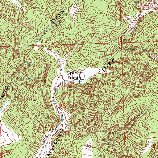 Topographic Map of Spicer Basin, CO