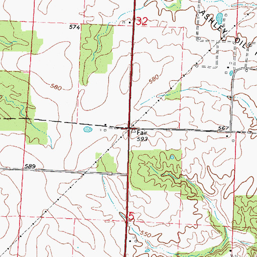 Topographic Map of Fairview Church (historical), IL