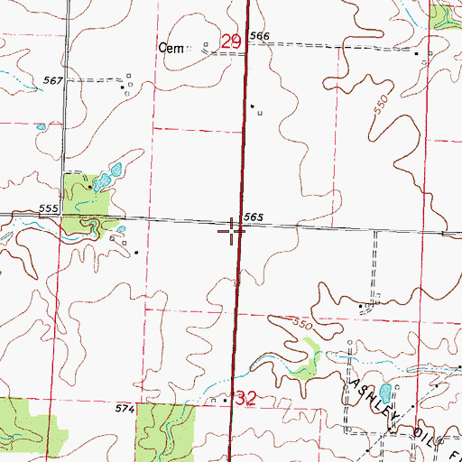 Topographic Map of Fairview School (historical), IL