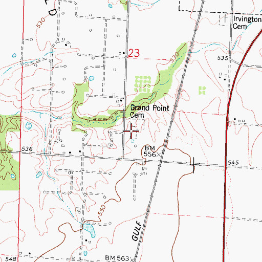 Topographic Map of Grand Point Church (historical), IL