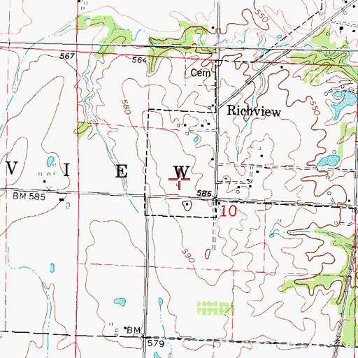 Topographic Map of Old Town School (historical), IL